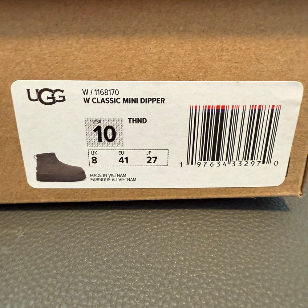 Women's UGG Classic Mini Dipper Gray Ankle Boots Size 10 - Picture 13 of 13
